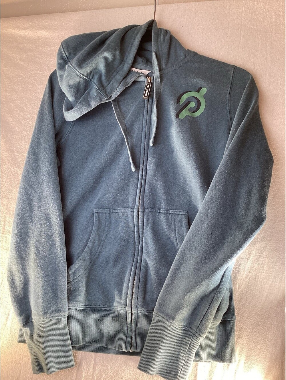 Womens Peloton Teal Lightweight Full Zip Hoodie Bloom Design Size Small